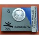 ESPAÑA 2000 PESETAS 1990 CESTA PUNTA 2ª SERIE OLIMPIADA DE BARCELONA 1992 MONEDA DE PLATA FDC ESTUCHE FNMT @PEGATINA@