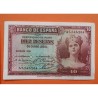 . 1 Billete SC con IMPERFECCIONES x ESPAÑA 10 PESETAS 1935 DAMA Serie B II REPUBLICA ESPAÑOLA Pick 86