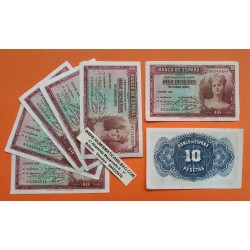 . 1 Billete SC con IMPERFECCIONES x ESPAÑA 10 PESETAS 1935 DAMA Serie B II REPUBLICA ESPAÑOLA Pick 86