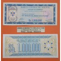 @PVP NUEVO 18€@ BOLIVIA 1000000 PESOS BOLIVIANOS 1985 FLOR Color AZÚL Tipo Cheque Pick 190 BILLETE MBC- 1 Millón