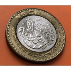 MEXICO 50 PESOS 1994 NIÑOS HEROES KM.571 MONEDA BIMETALICA DE PLATA y LATON SC- Imperfecciones 1/2 Onza R/4