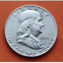 ESTADOS UNIDOS 1/2 DOLAR 1953 D BENJAMIN FRANKLIN y CAMPANA KM.163 MONEDA DE PLATA MBC+ USA Half silver dollar R/2