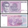 YUGOSLAVIA 500 DINARA 1992 NIÑO y PAISAJE MONTAÑOSO COLOR MORADO Pick 113 BILLETE SC 500 Dinar UNC BANKNOTE
