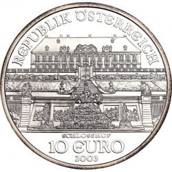 AUSTRIA 10 EUROS 2003 CASTILLO DE HOF SCHLOSS y VIÑEDOS MONEDA DE PLATA SC Österreich silver coin