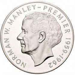 JAMAICA 5 DOLARES 1972 NORMAN W. MANLEY PREMIER KM.62A MONEDA DE PLATA PROOF 1,23 ONZAS