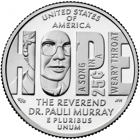 . 1 aacoin @ENVIO HOY@ ESTADOS UNIDOS 25 CENTAVOS 2024 D PAULI MURRAY American Women Quarter 11ª / 20º MONEDA DE NICKEL