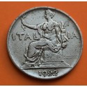 ITALIA 1 LIRA 1922 R DAMA SENTADA Epoca REY VITTORIO EMANUELE III KM.62 MONEDA DE NICKEL MBC Italy Bvono Da L.1 ITALY R/1