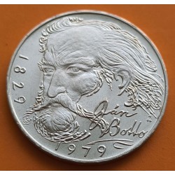 CHECOSLOVAQUIA 100 KORUN 1979 JAN BOTTO POETA ESLOVACO KM.99 MONEDA DE PLATA SC- Czechoslovakia silver