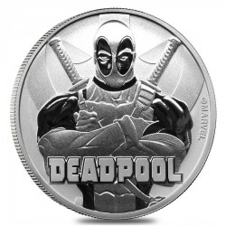 @RARA - Serie COMIC MARVEL@ TUVALU 1 DOLAR 2018 DEADPOOL 5ª MONEDA DE PLATA PURA SC Cápsula OZ