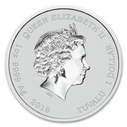 @SERIE COMIC MARVEL@ TUVALU 1 DOLAR 2019 EL INCREIBLE HULK 7ª MONEDA DE PLATA PURA SC Cápsula 1 ONZA 2019 OZ