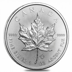 CANADA 5 DOLARES 2021 HOJA DE ARCE MONEDA DE PLATA PURA SC $5 Dollars coin OZ OUNCE MAPLE LEAF 1 ONZA