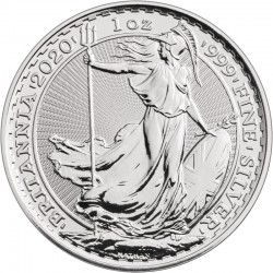 INGLATERRA 2 LIBRAS 2020 BRITANNIA MONEDA DE PLATA SC United Kingdom £2 Pounds silver coin OZ OUNCE 1 ONZA