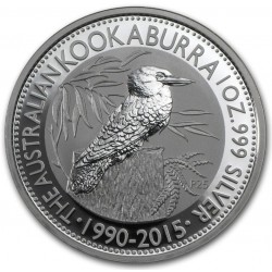 AUSTRALIA 1 DOLAR 2015 KOOKABURRA 35 Aniversario 1990 MONEDA DE PLATA PURA SC $1 Dollar Coin ONZA OZ OUNCE