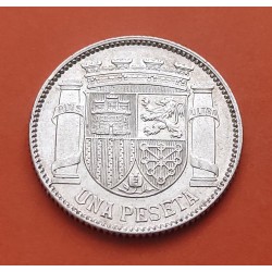 @ERROR REVERSO GIRADO@ ESPAÑA 1 PESETA 1933 * 3 - 4 DAMA KM.750 MONEDA DE PLATA República Española R/5