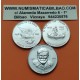 3 monedas x CUBA 1 PESO 1982 Escritor ERNEST HEMINGWAY EL VIEJO y EL MAR KM.88+89+90 NICKEL SC Caribe