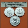 3 monedas x CUBA 1 PESO 1982 Escritor ERNEST HEMINGWAY EL VIEJO y EL MAR KM.88+89+90 NICKEL SC Caribe