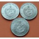 3 monedas x CUBA 1 PESO 1982 Escritor ERNEST HEMINGWAY EL VIEJO y EL MAR KM.88+89+90 NICKEL SC Caribe