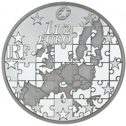 . FRANCIA 1,50 EUROS 2004 EUROPA Alegoría INTRODUCCIÓN AL EURO KM.1301 MONEDA DE PLATA PROOF 1-1/2€