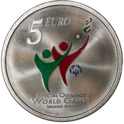 @COLORES@ IRLANDA 5 EUROS 2003 DEPORTES DE PARAOLIMPIADA MONEDA DE NICKEL PROOFLIKE Ireland Eire