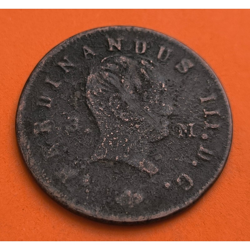 REINO DE NAVARRA España Rey FERNANDO VII 3 MARAVEDIES 1830 Ceca de PAMPLONA @RARA@ MONEDA DE COBRE Spain 3 Maravedis