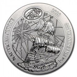 RUANDA 50 FRANCOS 2020 Nautical Ounce BARCO MAYFLOWER 4ª MONEDA DE PLATA 1 ONZA OZ silver Rwanda 50 Francs
