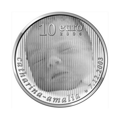 THE NETHERLANDS 10 EURO 2004 SILVER BEATRIX & AMALIA