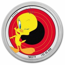 . 1 aaaaacoin @3.000 Tirada COLORES@ SAMOA 5 DOLARES 2023 PIOLIN Dibujos LOONEY TUNES 4ª MONEDA DE PLATA OZ ONZA Tweety