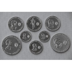 . 8 monedas x ECUADOR 5 CENTAVOS 2023 + 2x 10 CENTAVOS + 3x 25 CENTAVOS 2023 + 2x 50 CENTAVOS 2023 PERSONAJES ACERO SC