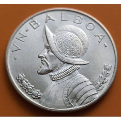 PANAMA 1 BALBOA 1947 VASCO NUÑEZ DE BALBOA Reverso TIPO 1 KM.13 MONEDA DE PLATA SC- silver coin R/2