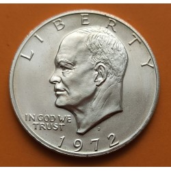 ESTADOS UNIDOS 1 DOLAR 1972 S PRESIDENTE EISENHOWER KM.203A MONEDA DE PLATA SC USA 1 silver Dollar UNC
