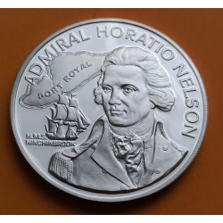 JAMAICA 10 DOLARES 1972 GALEÓN y ALMIRANTE HORATIO NELSON KM.71.A MONEDA DE PLATA PROOF