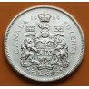 CANADA 50 CENTAVOS 1964 REINA ISABEL II KM.56 MONEDA DE PLATA SC- Half Dollar silver