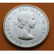 CANADA 50 CENTAVOS 1964 REINA ISABEL II KM.56 MONEDA DE PLATA SC Half Dollar silver