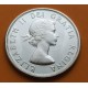 CANADA 50 CENTAVOS 1964 REINA ISABEL II KM.56 MONEDA DE PLATA SC- Half Dollar silver