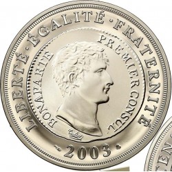 FRANCIA 1,50 EUROS 2003 NAPOLEON BONAPARTE 1 FRANCO GERMINAL KM.1351 MONEDA DE PLATA PROOF 1-1/2