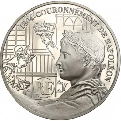 FRANCIA 1,50 EUROS 2004 CORONACION DE NAPOLEON COMO EMPERADOR en 1804 KM.1366 MONEDA DE PLATA PROOF