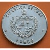 . @EL MAS RARO@ CUBA 1 PESO 1987 ERNESTO CHE GUEVARA GUERRILLERO HEROICO KM.158 MONEDA DE NICKEL SC- Caribe