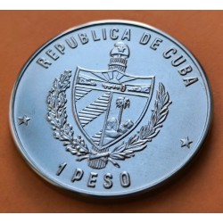 . @EL MAS RARO@ CUBA 1 PESO 1987 ERNESTO CHE GUEVARA GUERRILLERO HEROICO KM.158 MONEDA DE NICKEL SC- Caribe