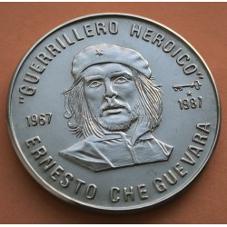 . @EL MAS RARO@ CUBA 1 PESO 1987 ERNESTO CHE GUEVARA GUERRILLERO HEROICO KM.158 MONEDA DE NICKEL SC- Caribe