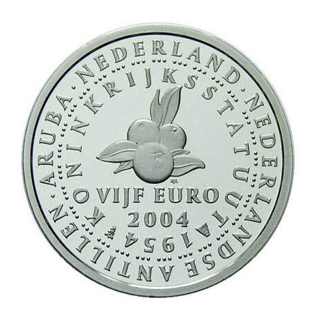 HOLANDA 5 EUROS 2004 ARUBA PLATA SC NETHERLANDS SILVER
