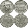 . 2 monedas x ITALIA 5 EUROS + 10 EUROS 2004 MUSICO GIACOMO PUCCINI y OPERA KM.240+241 PLATA SC