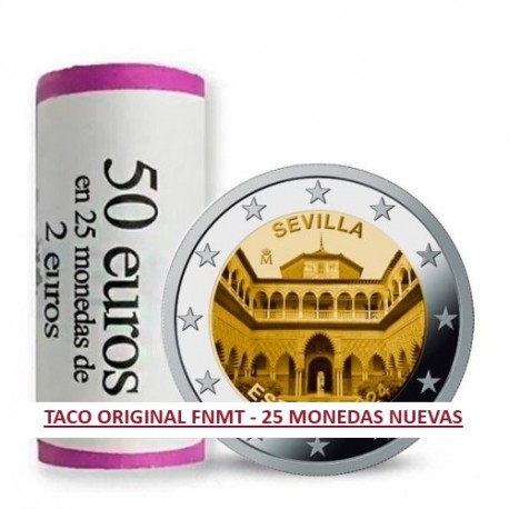 . 1 aaacoin @TACO ORIGINAL FNMT - 25 MONEDAS@ ESPAÑA 2 EUROS 2024 SEVILLA - CATEDRAL y ALCAZAR Serie UNESCO SC CONMEMORATIVA