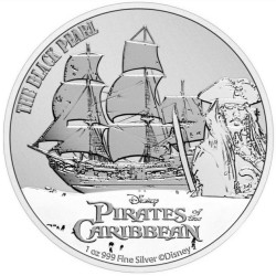 .@1 ONZA 2021 PIRATAS DEL CARIBE@ NIUE 2 DOLARES 2021 BARCO LA PERLA NEGRA Disney MONEDA DE PLATA SC silver 15.000 uds.