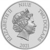 .@1 ONZA 2021 PIRATAS DEL CARIBE@ NIUE 2 DOLARES 2021 BARCO LA PERLA NEGRA Disney MONEDA DE PLATA SC silver 15.000 uds.