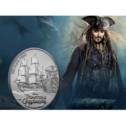 .@1 ONZA 2021 PIRATAS DEL CARIBE@ NIUE 2 DOLARES 2021 BARCO LA PERLA NEGRA Disney MONEDA DE PLATA SC silver 15.000 uds.