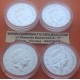 . 4 monedas x INGLATERRA 2 LIBRAS 2017 + 2018 + 2019 Serie LANDMARKS OF BRITAIN 1 ONZA de PLATA PURA 2 Pounds silver OZ