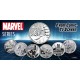 9 monedas x MARVEL TUVALU 1 DOLAR 2017 2018 2019 2020 SPIDERMAN THOR IRONMAN DEADPOOL CAPITAN AMERICA HULK LOBEZNO... PLATA ONZA