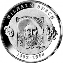 ALEMANIA 10 EUROS 2007 Ceca D WILHELM BUSCH MONEDA DE PLATA SC silver coin BRD