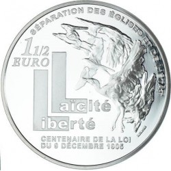 . @Tirada 3110 uds.@ FRANCIA 1,50 EUROS 2005 LA SEMBRADORA SEMEUSE Loi du 9 Decembre KM.1436 MONEDA DE PLATA PROOF France