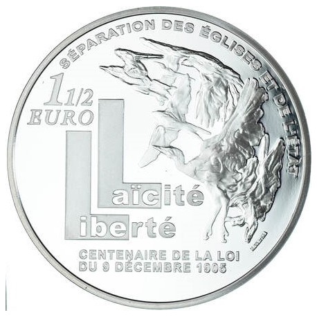 . @Tirada 3110 uds.@ FRANCIA 1,50 EUROS 2005 LA SEMBRADORA SEMEUSE Loi du 9 Decembre KM.1436 MONEDA DE PLATA PROOF France